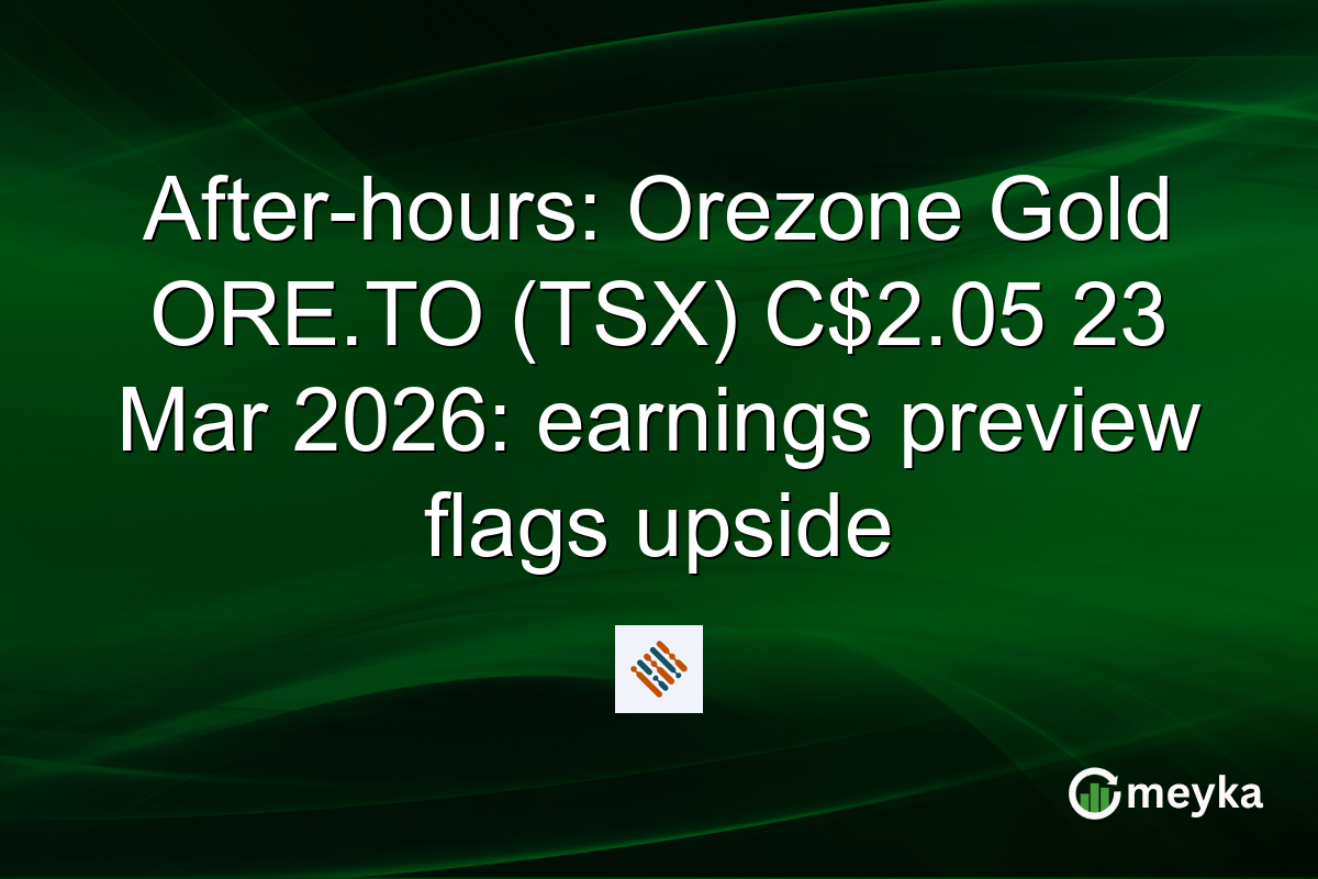 After-hours: Orezone Gold ORE.TO (TSX) C$2.05 23 Mar 2026: earnings preview flags upside