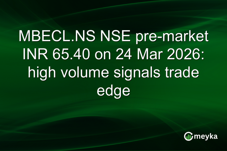 MBECL.NS NSE pre-market INR 65.40 on 24 Mar 2026: high volume signals trade edge