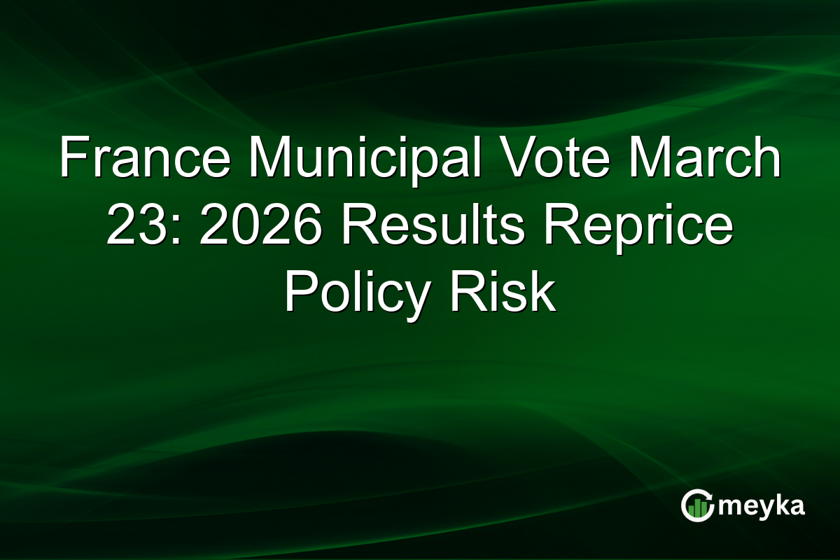 France Municipal Vote March 23: 2026 Results Reprice Policy Risk