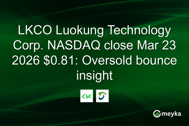 LKCO Luokung Technology Corp. NASDAQ close Mar 23 2026 $0.81: Oversold bounce insight