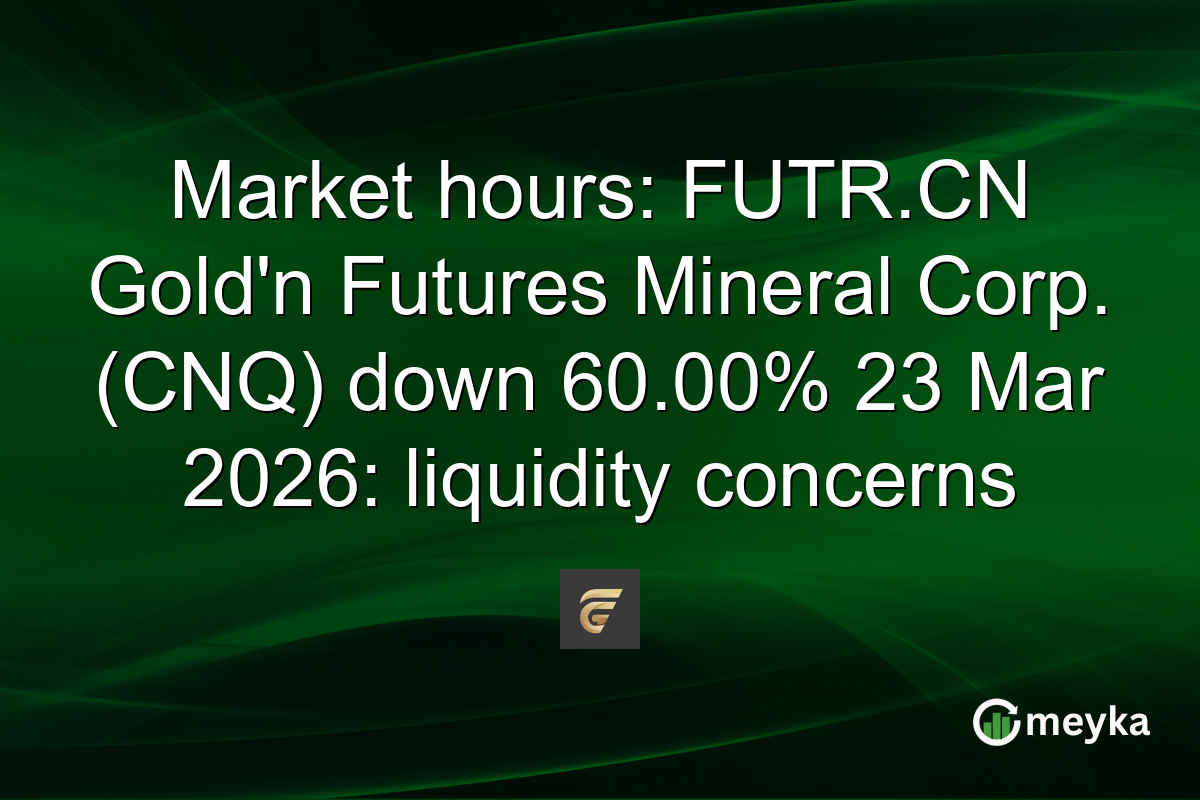 Market hours: FUTR.CN Gold’n Futures Mineral Corp. (CNQ) down 60.00% 23 Mar 2026: liquidity concerns