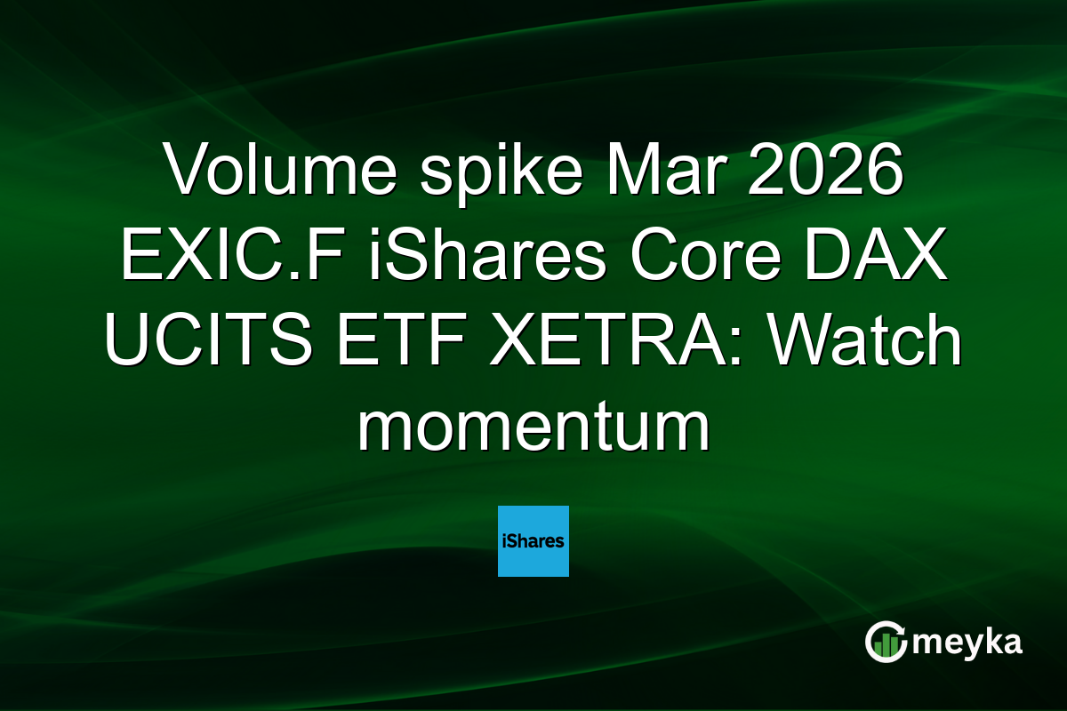 Volume spike Mar 2026 EXIC.F iShares Core DAX UCITS ETF XETRA: Watch momentum