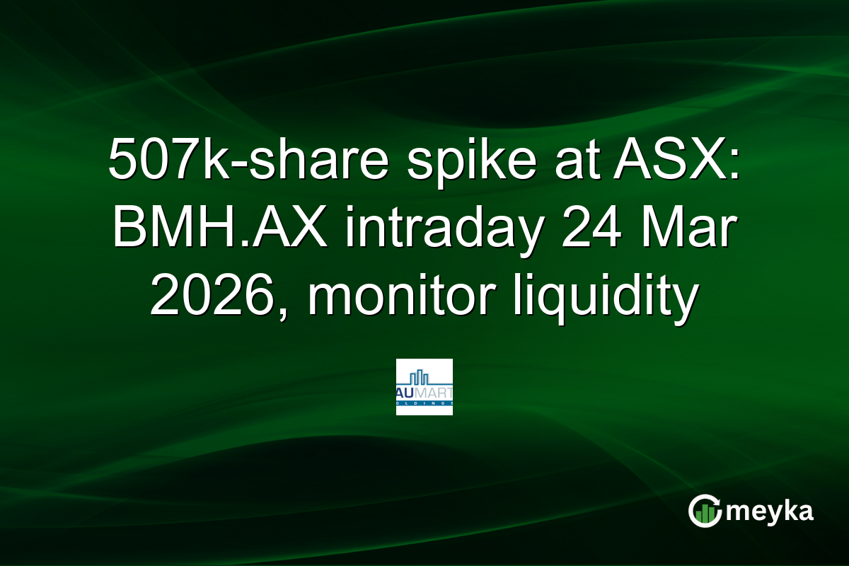 507k-share spike at ASX: BMH.AX intraday 24 Mar 2026, monitor liquidity