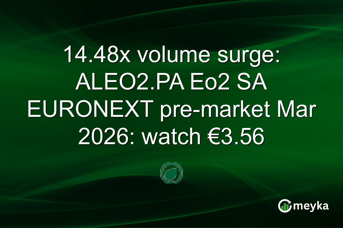 14.48x volume surge: ALEO2.PA Eo2 SA EURONEXT pre-market Mar 2026: watch €3.56