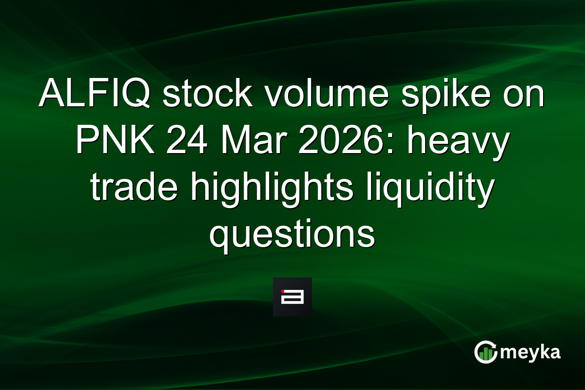 ALFIQ stock volume spike on PNK 24 Mar 2026: heavy trade highlights liquidity questions