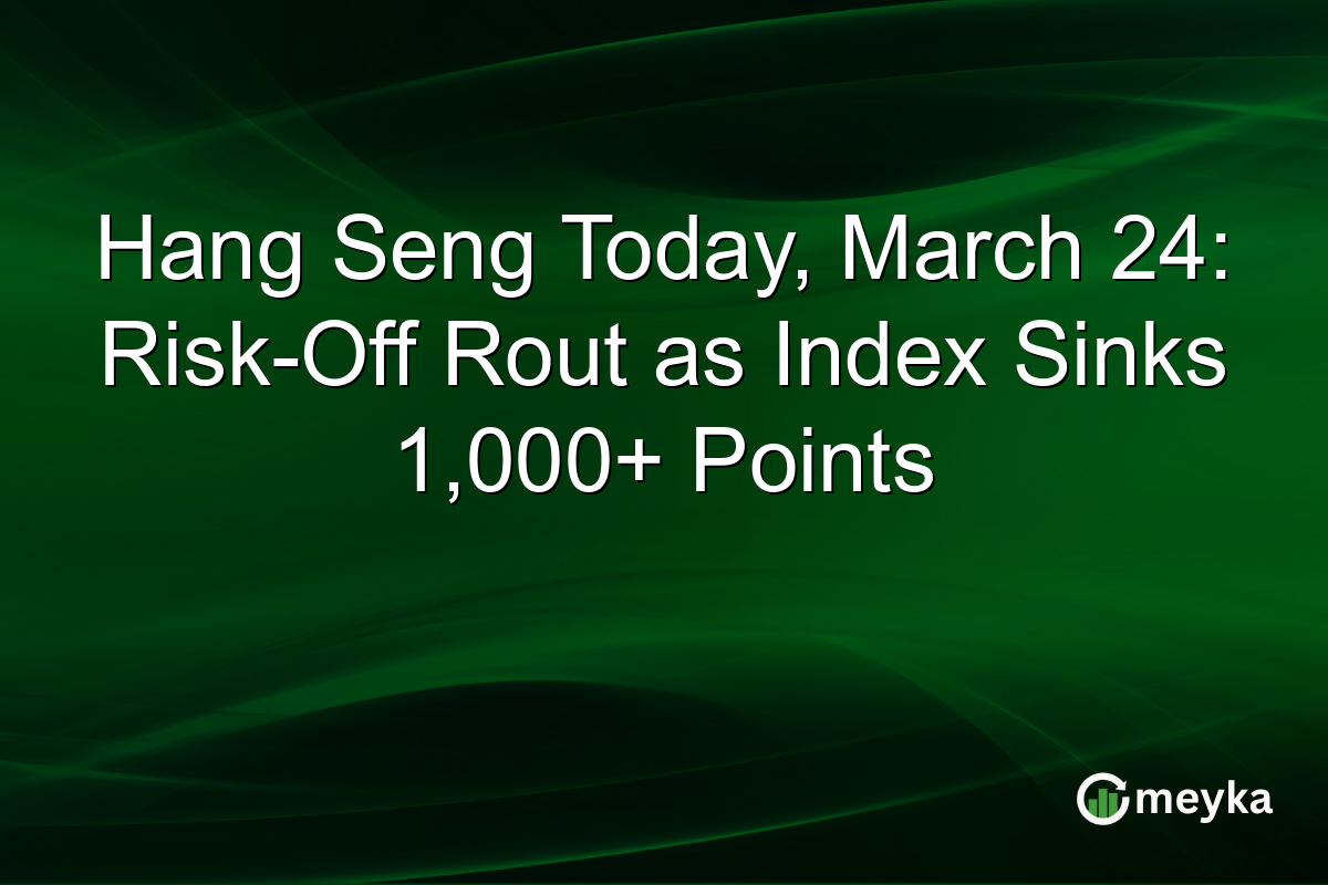 Hang Seng Today, March 24: Risk-Off Rout as Index Sinks 1,000+ Points
