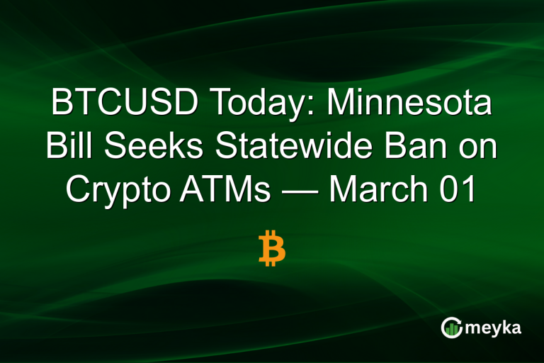 BTCUSD Today: Minnesota Bill Seeks Statewide Ban on Crypto ATMs — March 01