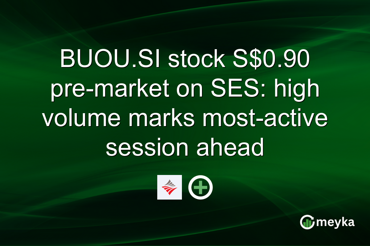 BUOU.SI stock S$0.90 pre-market on SES: high volume marks most-active session ahead