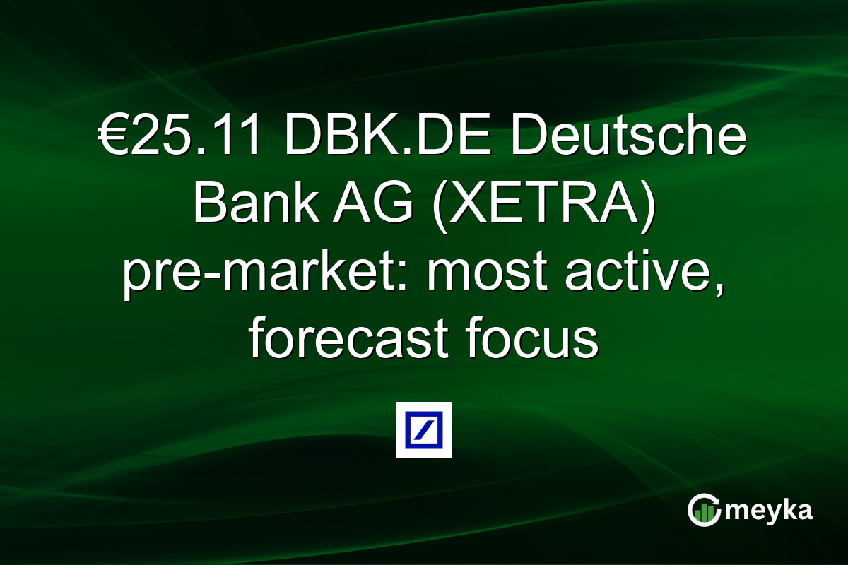 €25.11 DBK.DE Deutsche Bank AG (XETRA) pre-market: most active, forecast focus