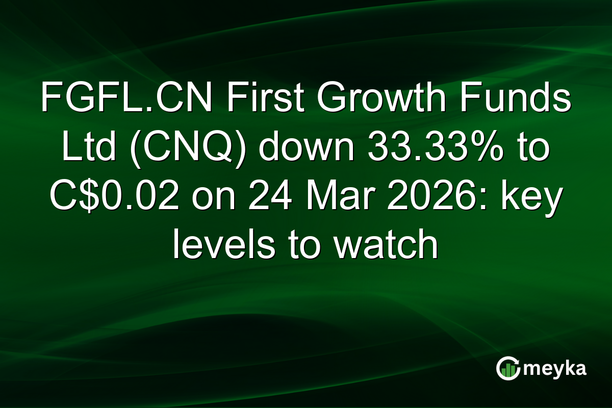 FGFL.CN First Growth Funds Ltd (CNQ) down 33.33% to C$0.02 on 24 Mar 2026: key levels to watch