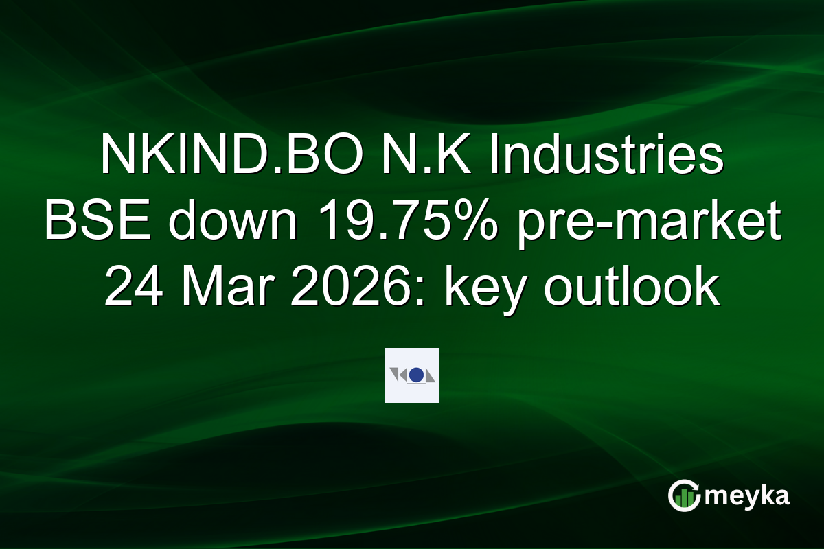 NKIND.BO N.K Industries BSE down 19.75% pre-market 24 Mar 2026: key outlook