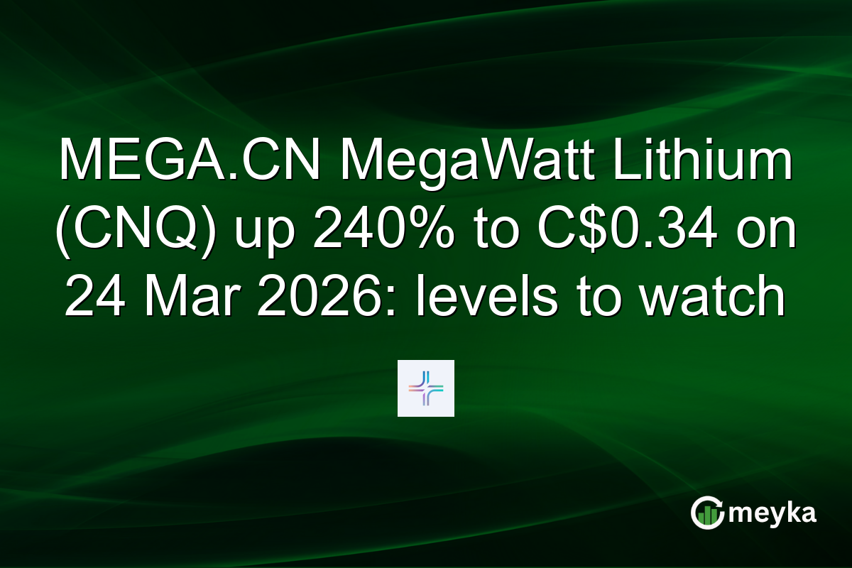 MEGA.CN MegaWatt Lithium (CNQ) up 240% to C$0.34 on 24 Mar 2026: levels to watch