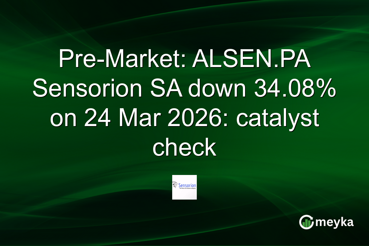 Pre-Market: ALSEN.PA Sensorion SA down 34.08% on 24 Mar 2026: catalyst check
