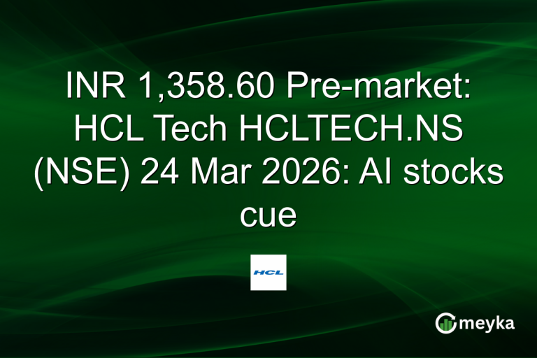 INR 1,358.60 Pre-market: HCL Tech HCLTECH.NS (NSE) 24 Mar 2026: AI stocks cue