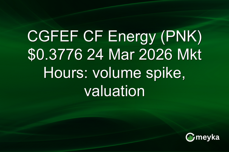CGFEF CF Energy (PNK) $0.3776 24 Mar 2026 Mkt Hours: volume spike, valuation