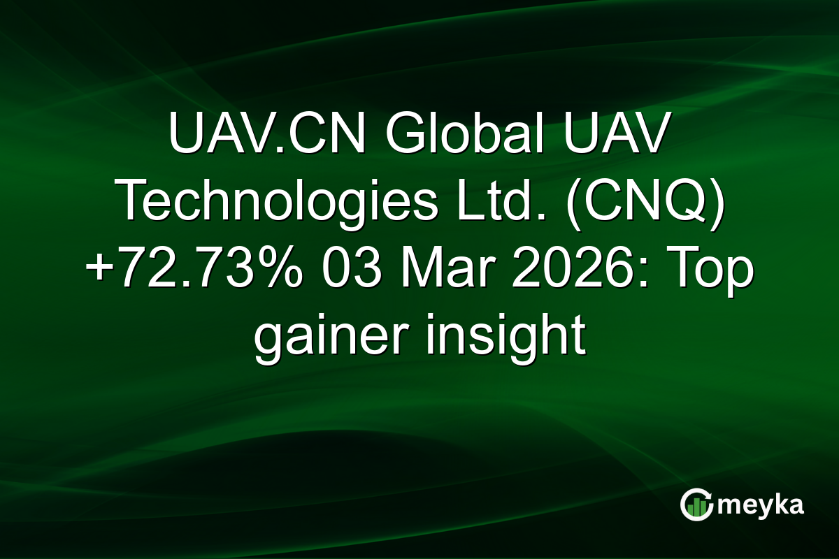UAV.CN Global UAV Technologies Ltd. (CNQ) +72.73% 03 Mar 2026: Top gainer insight