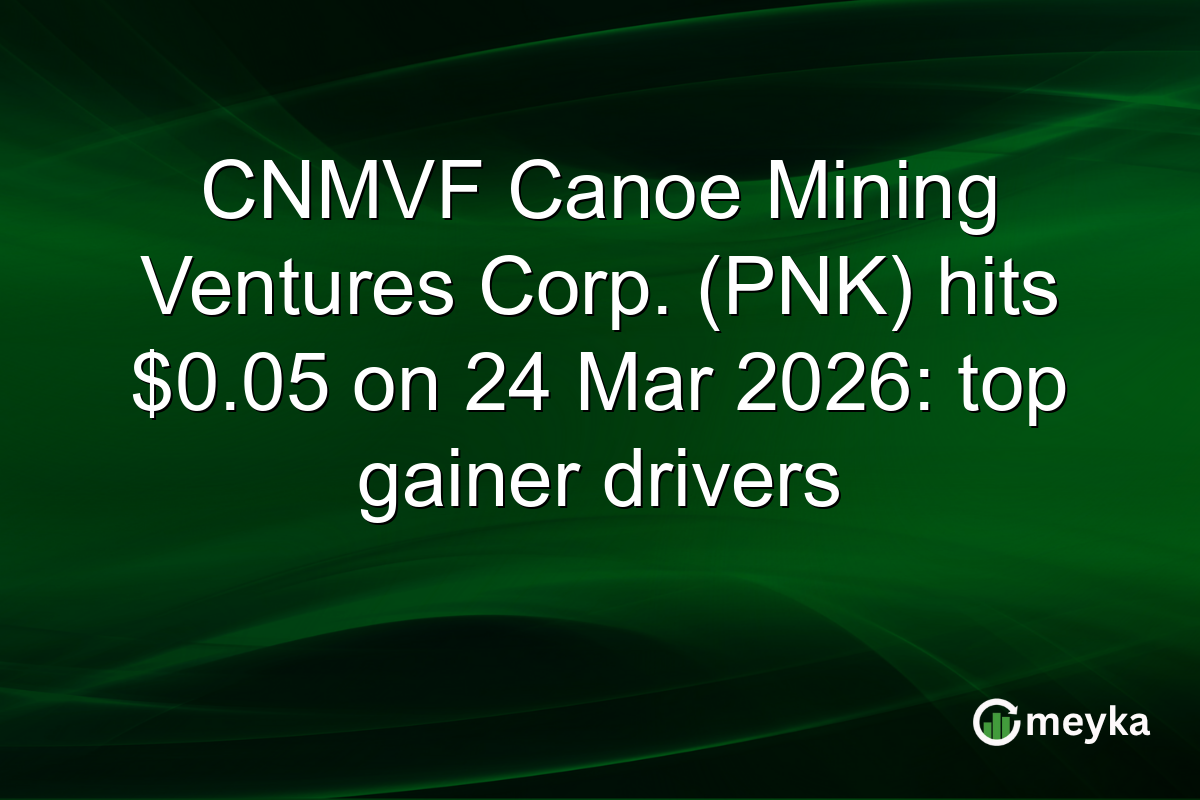 CNMVF Canoe Mining Ventures Corp. (PNK) hits $0.05 on 24 Mar 2026: top gainer drivers