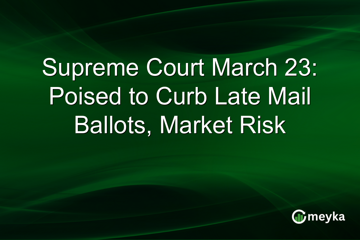 Supreme Court March 23: Poised to Curb Late Mail Ballots, Market Risk