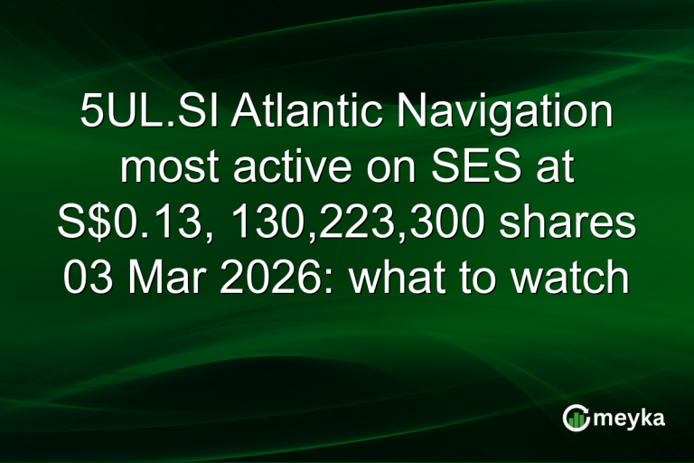 5UL.SI Atlantic Navigation most active on SES at S$0.13, 130,223,300 shares 03 Mar 2026: what to watch