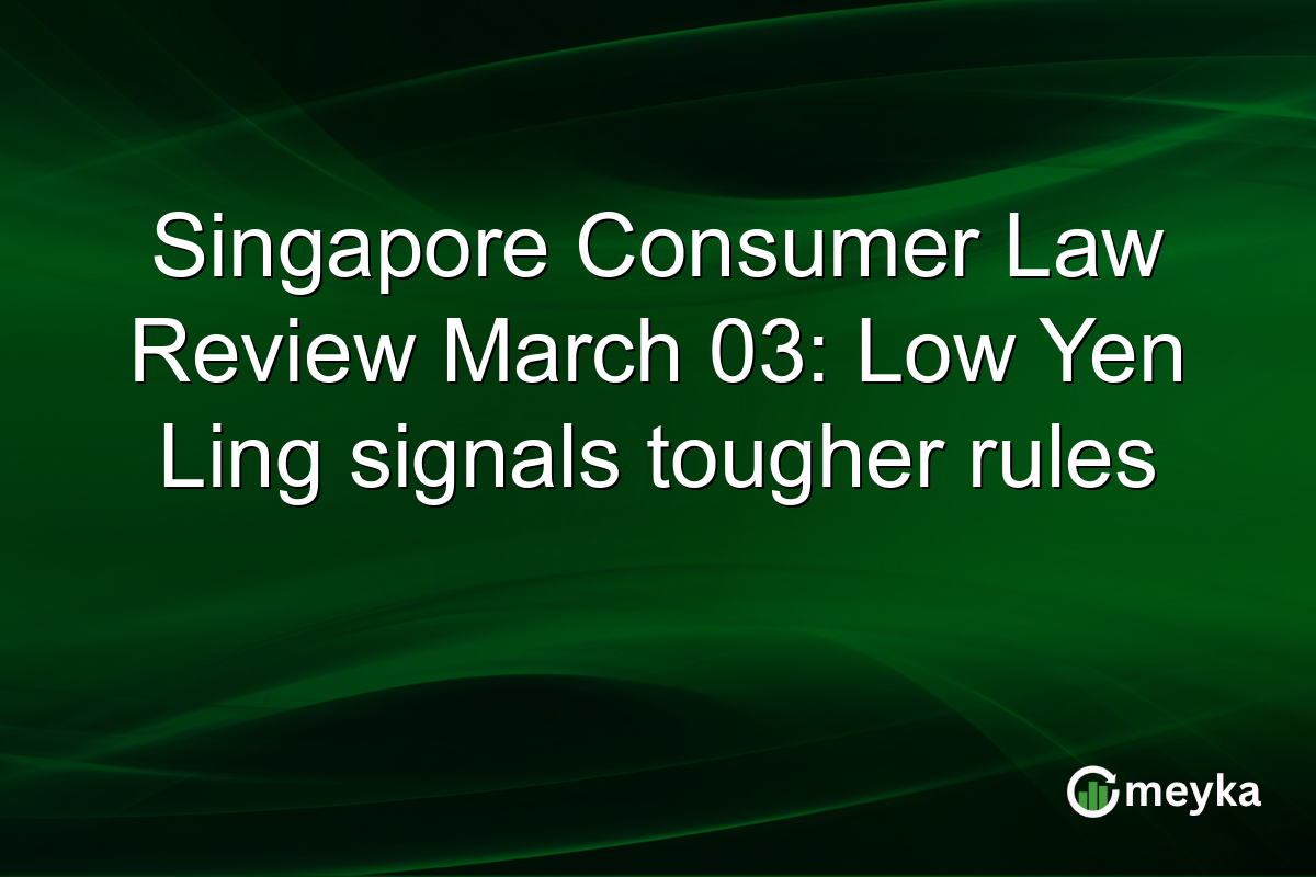 Singapore Consumer Law Review March 03: Low Yen Ling signals tougher rules