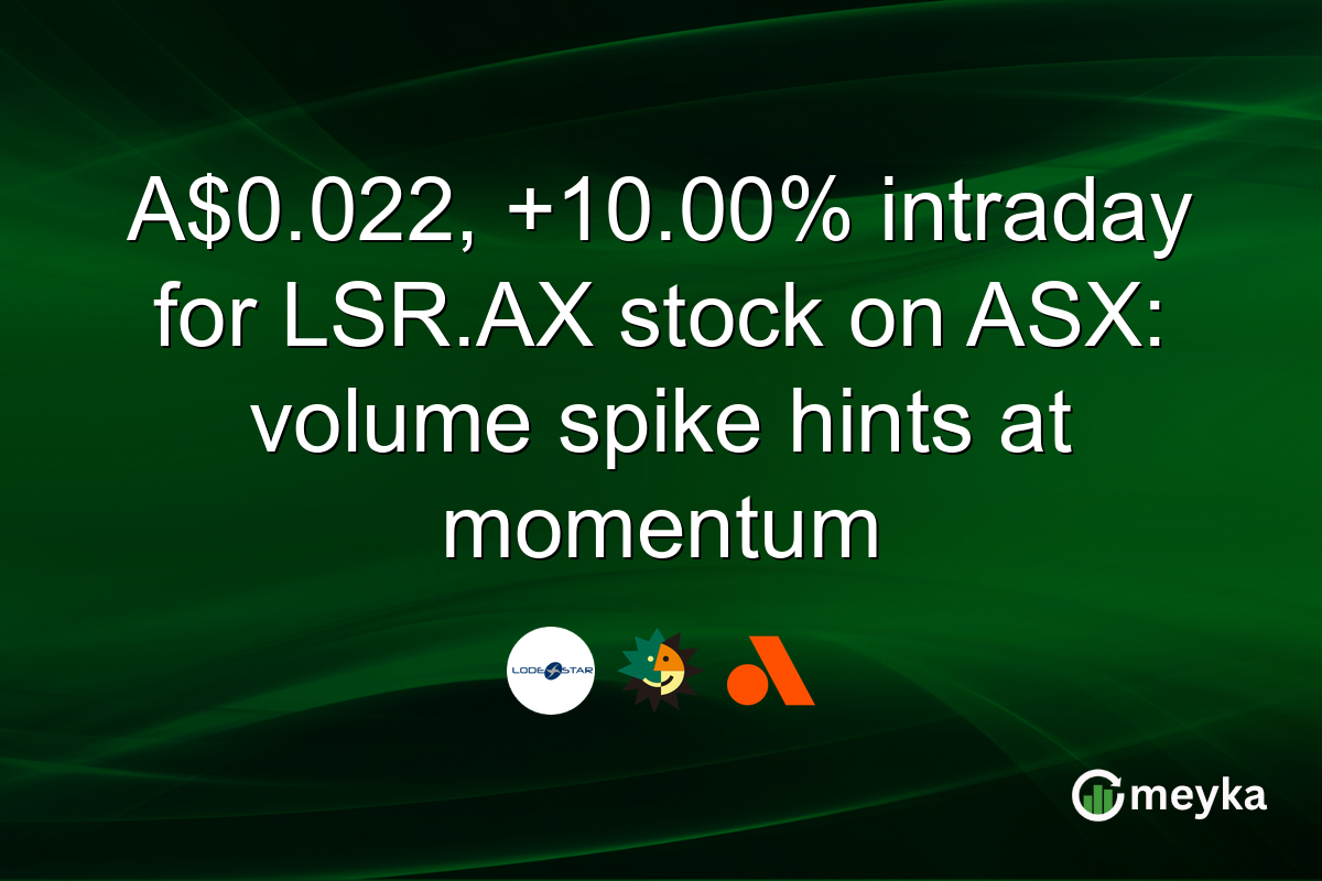 A$0.022, +10.00% intraday for LSR.AX stock on ASX: volume spike hints at momentum