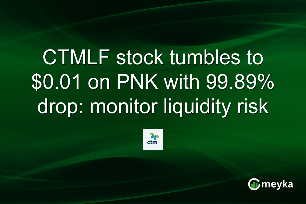 CTMLF stock tumbles to $0.01 on PNK with 99.89% drop: monitor liquidity risk