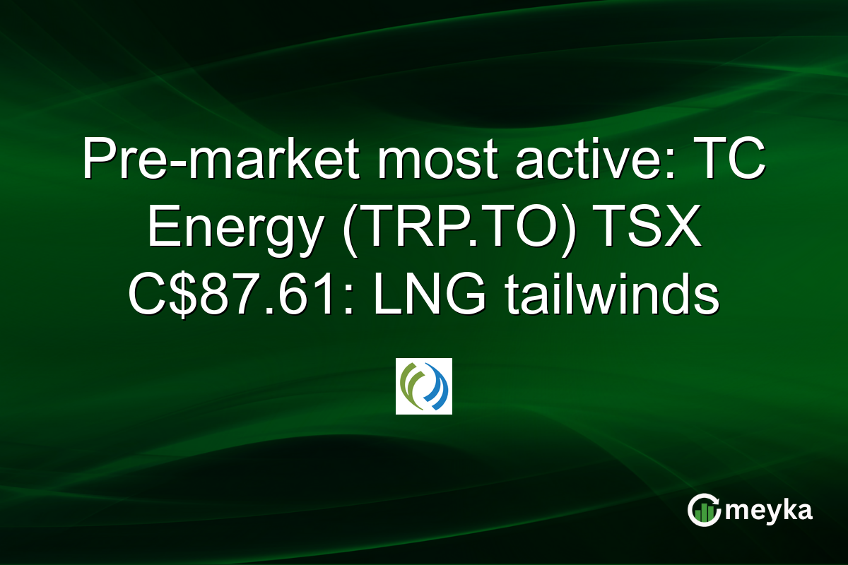 Pre-market most active: TC Energy (TRP.TO) TSX C$87.61: LNG tailwinds