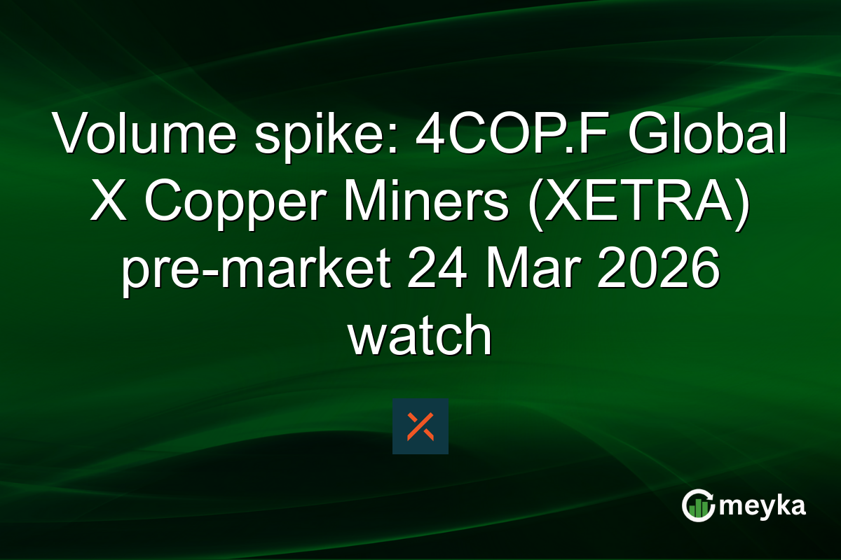 Volume spike: 4COP.F Global X Copper Miners (XETRA) pre-market 24 Mar 2026 watch