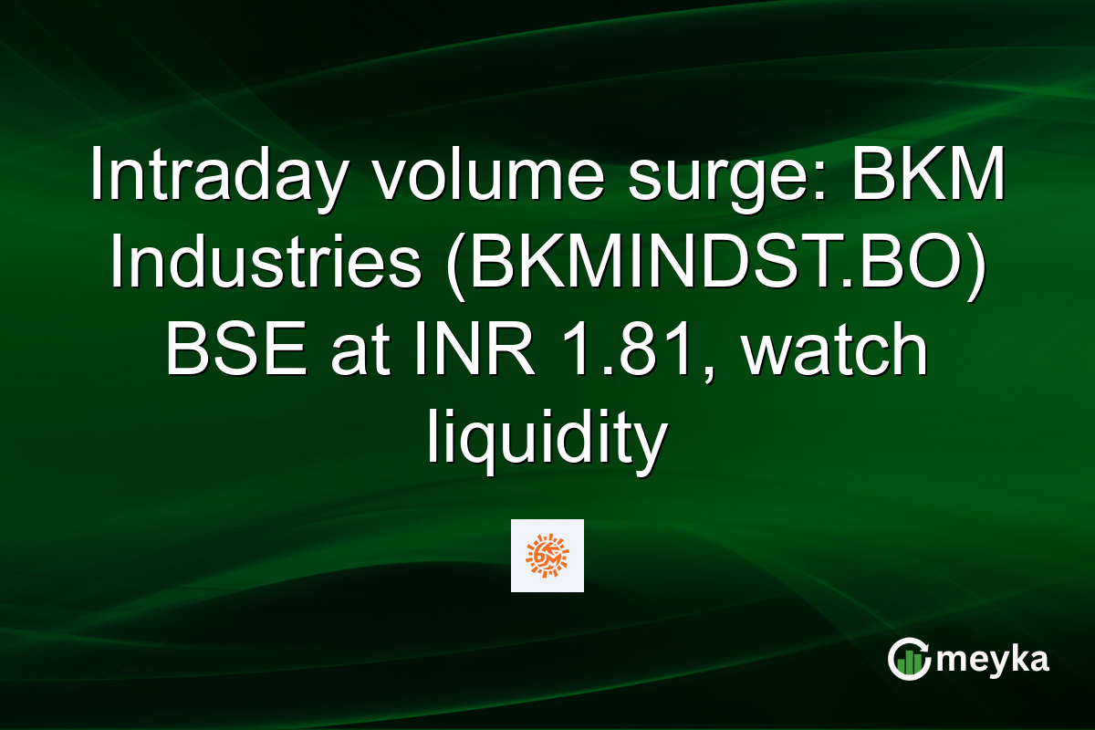 Intraday volume surge: BKM Industries (BKMINDST.BO) BSE at INR 1.81, watch liquidity