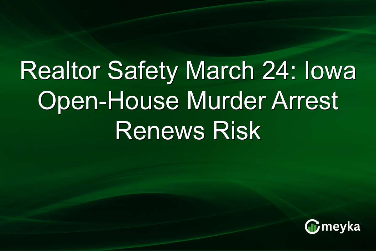 Realtor Safety March 24: Iowa Open-House Murder Arrest Renews Risk