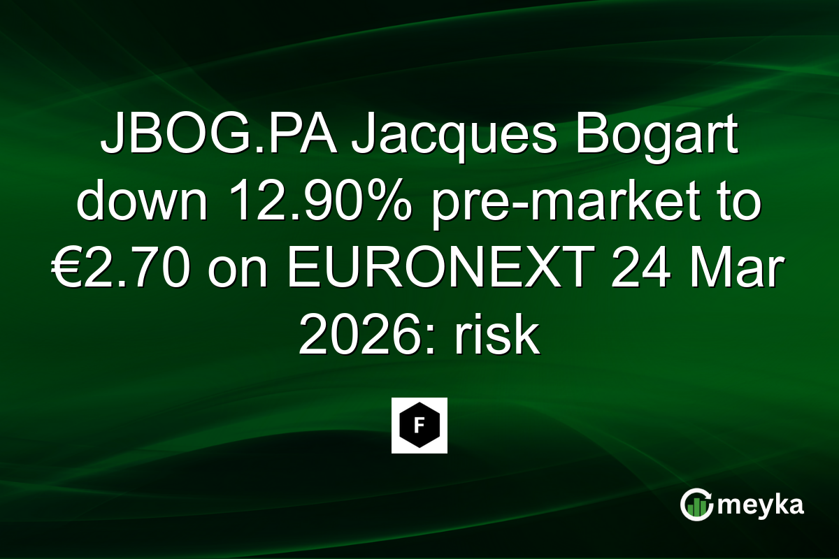 JBOG.PA Jacques Bogart down 12.90% pre-market to €2.70 on EURONEXT 24 Mar 2026: risk