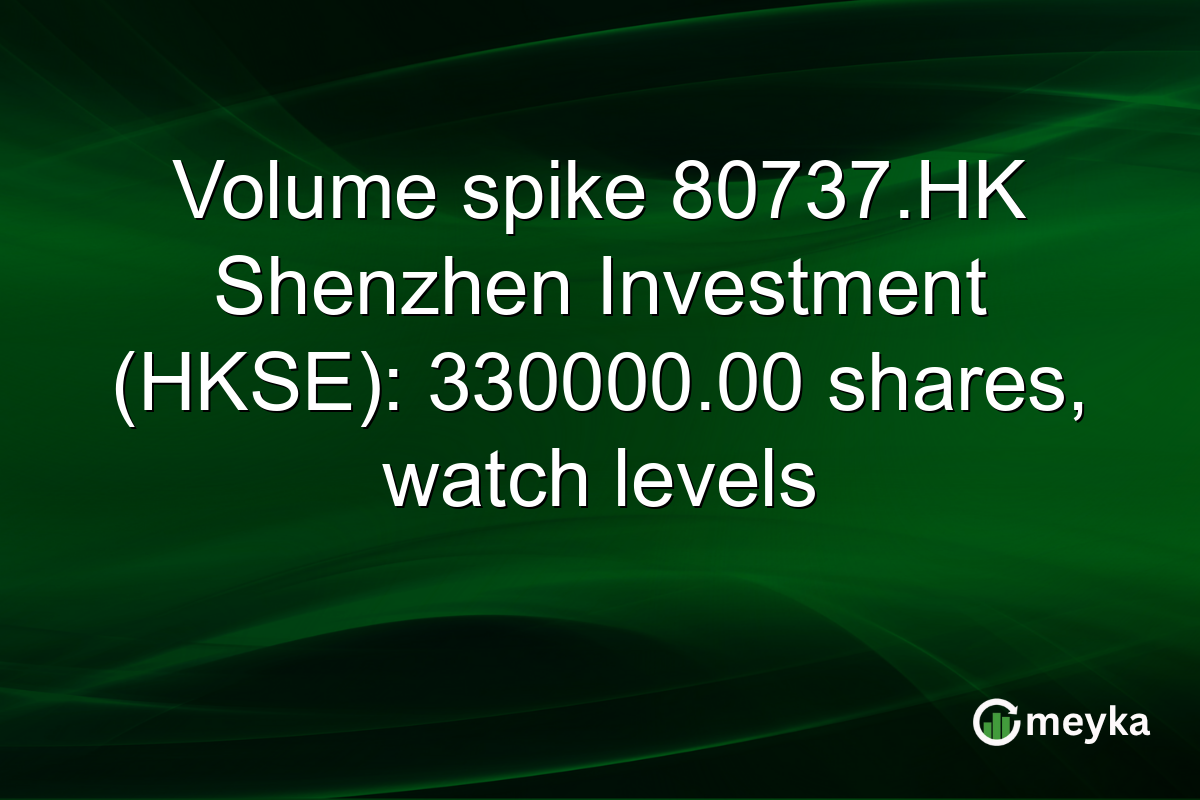Volume spike 80737.HK Shenzhen Investment (HKSE): 330000.00 shares, watch levels