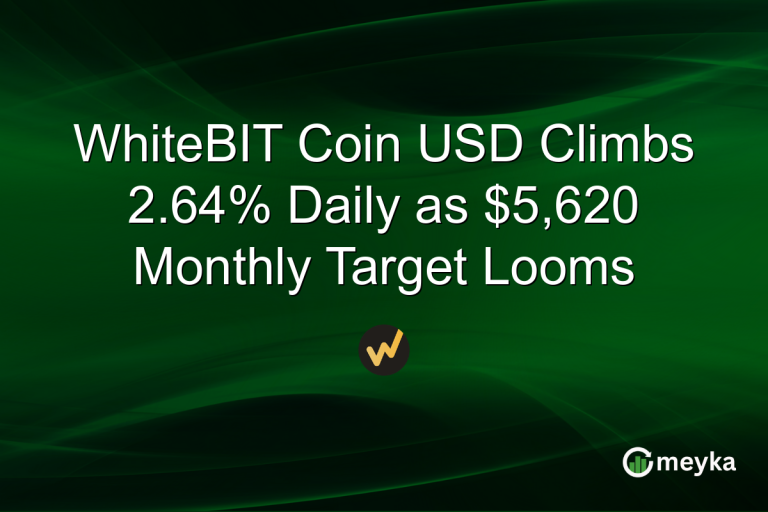 WhiteBIT Coin USD Climbs 2.64% Daily as $5,620 Monthly Target Looms