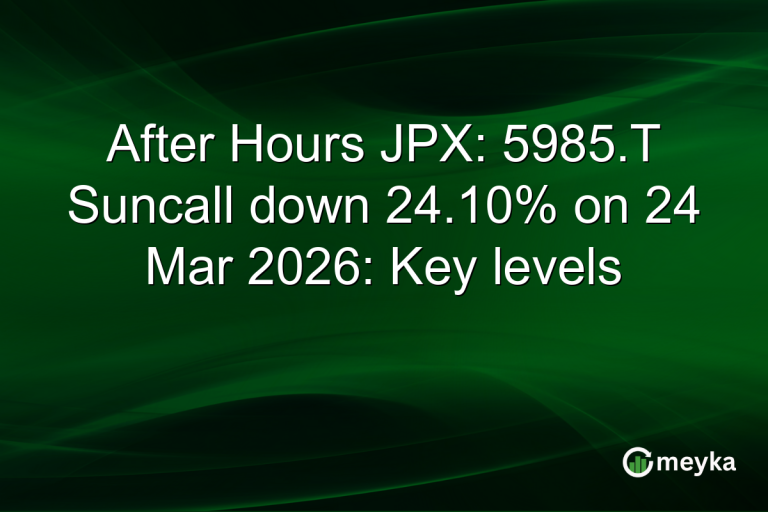 After Hours JPX: 5985.T Suncall down 24.10% on 24 Mar 2026: Key levels