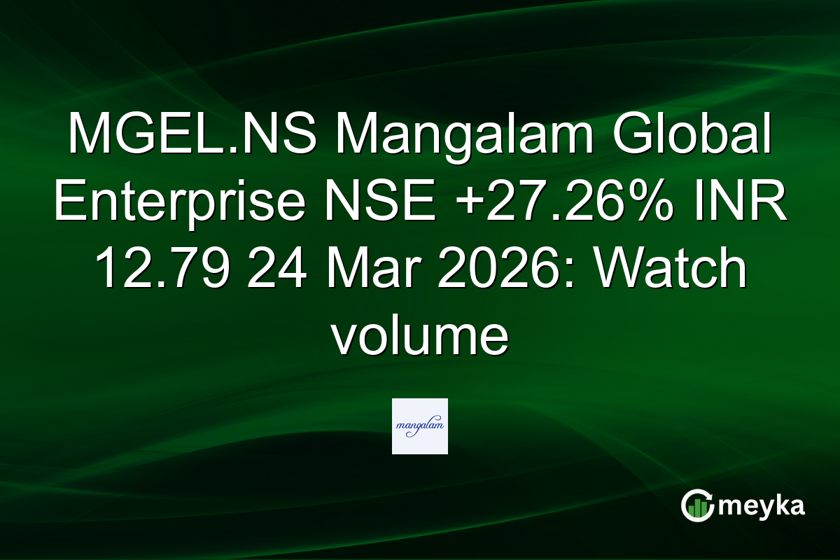 MGEL.NS Mangalam Global Enterprise NSE +27.26% INR 12.79 24 Mar 2026: Watch volume