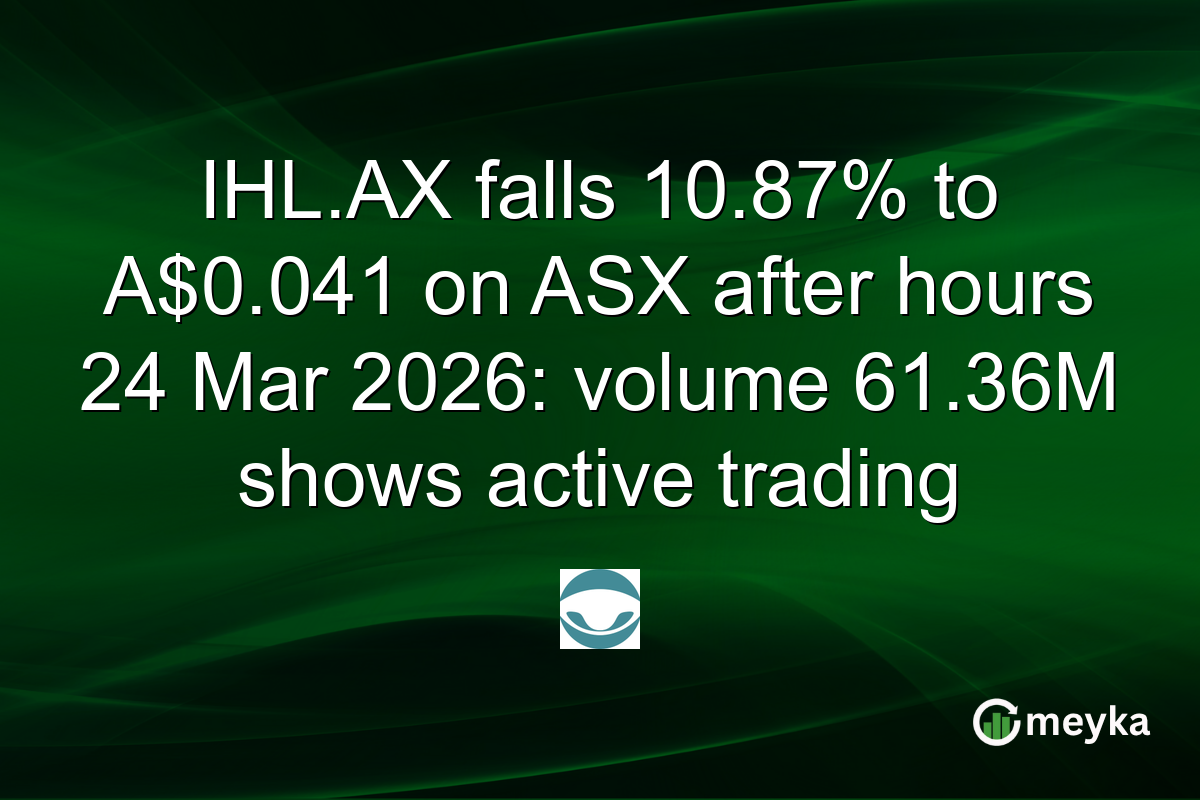 IHL.AX falls 10.87% to A$0.041 on ASX after hours 24 Mar 2026: volume 61.36M shows active trading