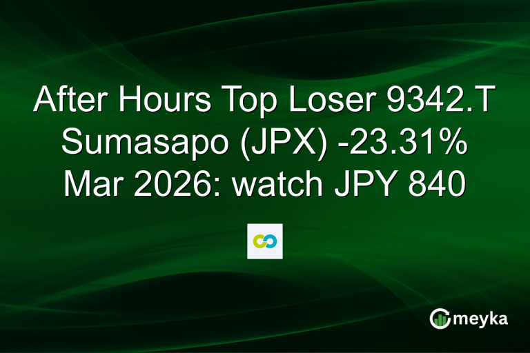 After Hours Top Loser 9342.T Sumasapo (JPX) -23.31% Mar 2026: watch JPY 840