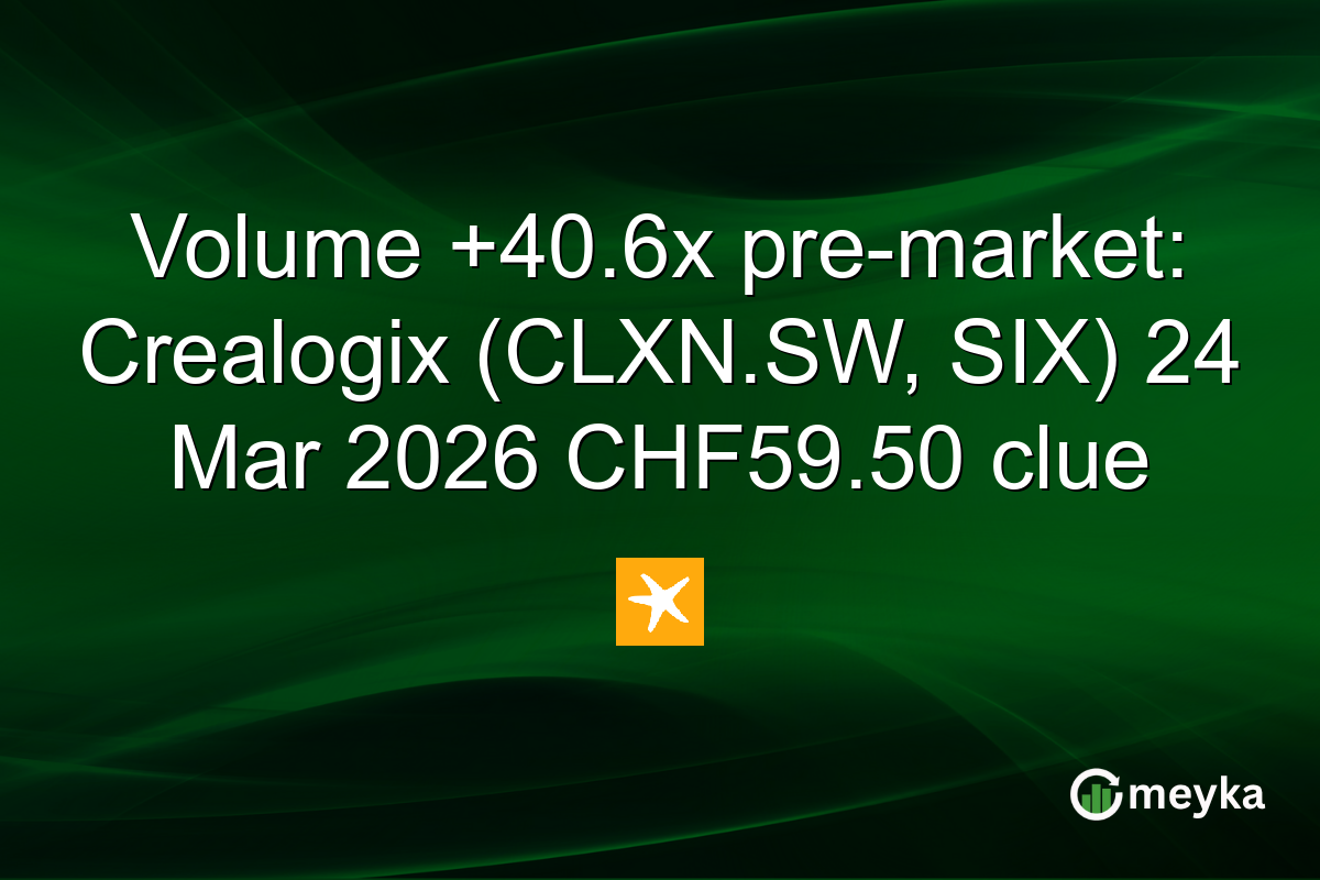 Volume +40.6x pre-market: Crealogix (CLXN.SW, SIX) 24 Mar 2026 CHF59.50 clue