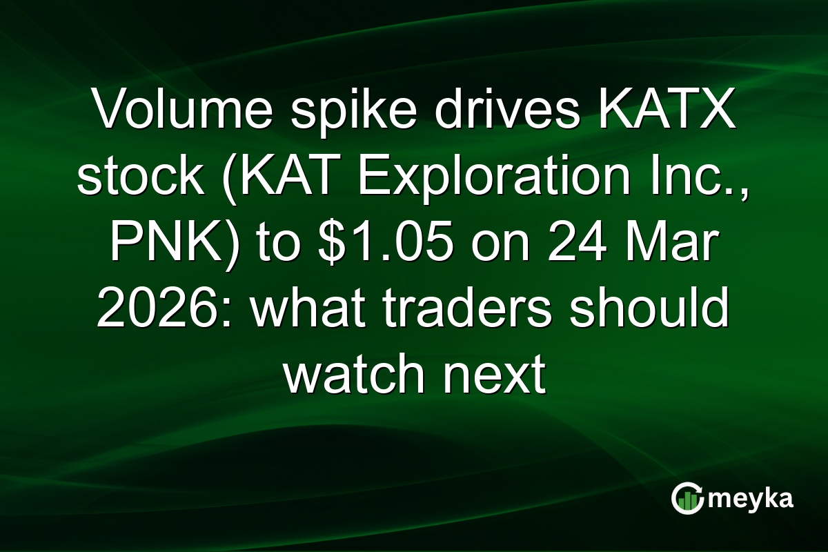 Volume spike drives KATX stock (KAT Exploration Inc., PNK) to $1.05 on 24 Mar 2026: what traders should watch next