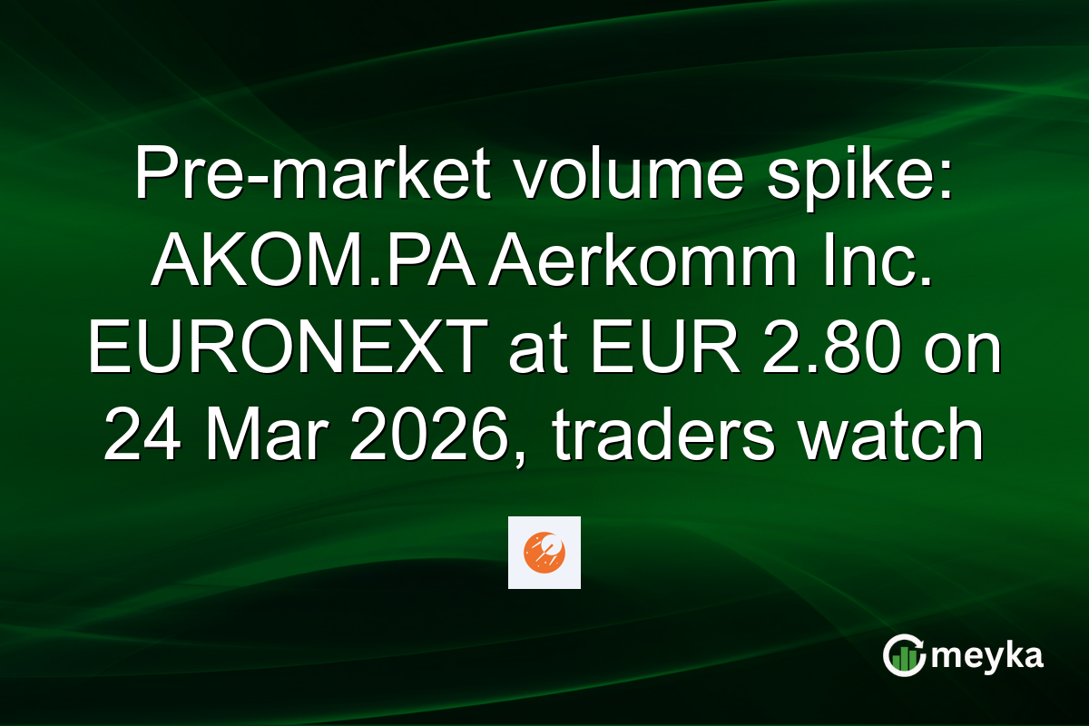 Pre-market volume spike: AKOM.PA Aerkomm Inc. EURONEXT at EUR 2.80 on 24 Mar 2026, traders watch