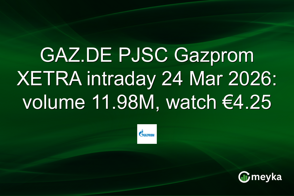 GAZ.DE PJSC Gazprom XETRA intraday 24 Mar 2026: volume 11.98M, watch €4.25