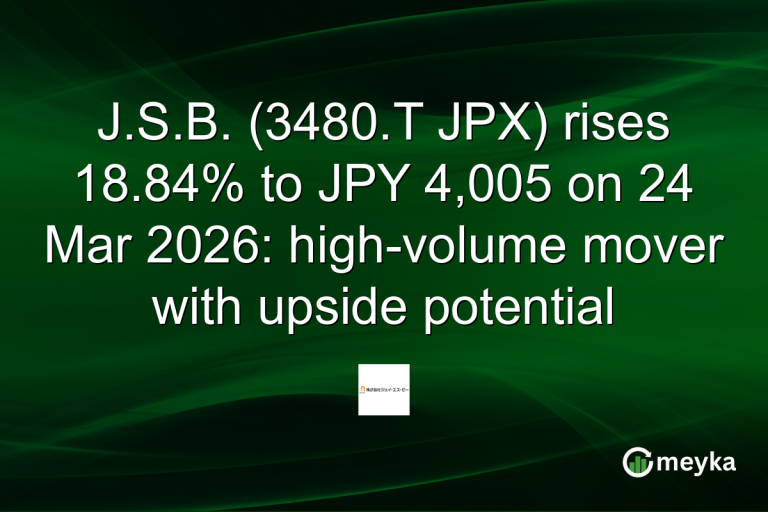 J.S.B. (3480.T JPX) rises 18.84% to JPY 4,005 on 24 Mar 2026: high-volume mover with upside potential
