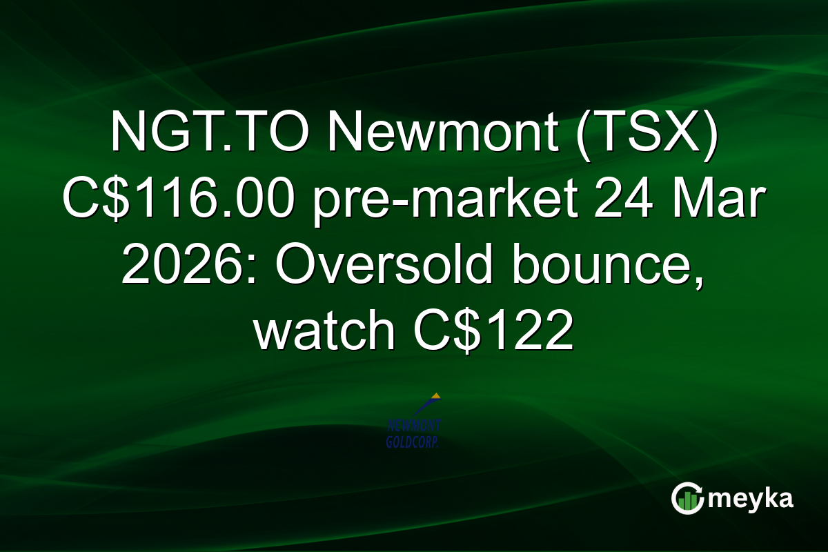 NGT.TO Newmont (TSX) C$116.00 pre-market 24 Mar 2026: Oversold bounce, watch C$122