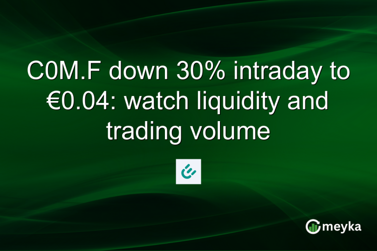 C0M.F down 30% intraday to €0.04: watch liquidity and trading volume