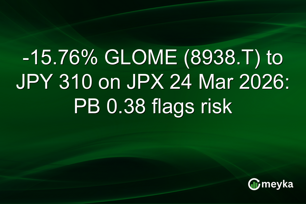 -15.76% GLOME (8938.T) to JPY 310 on JPX 24 Mar 2026: PB 0.38 flags risk