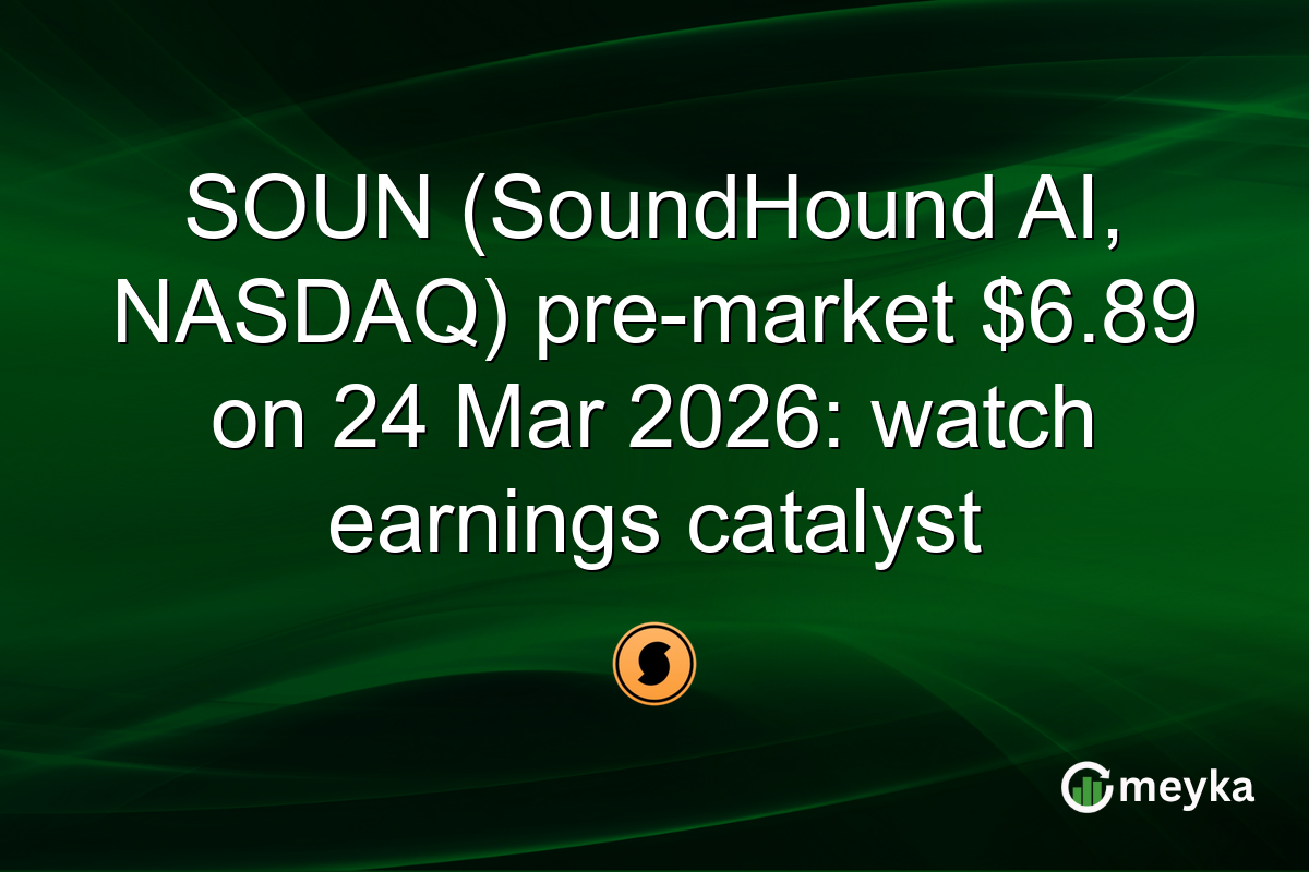 SOUN (SoundHound AI, NASDAQ) pre-market $6.89 on 24 Mar 2026: watch earnings catalyst