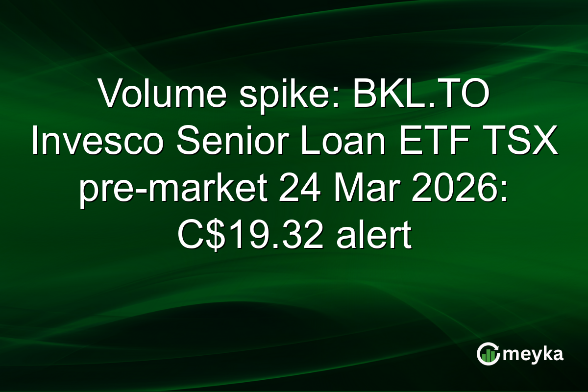 Volume spike: BKL.TO Invesco Senior Loan ETF TSX pre-market 24 Mar 2026: C$19.32 alert