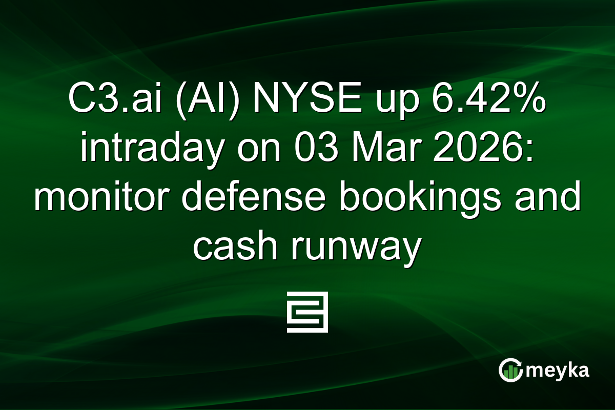 C3.ai (AI) NYSE up 6.42% intraday on 03 Mar 2026: monitor defense bookings and cash runway