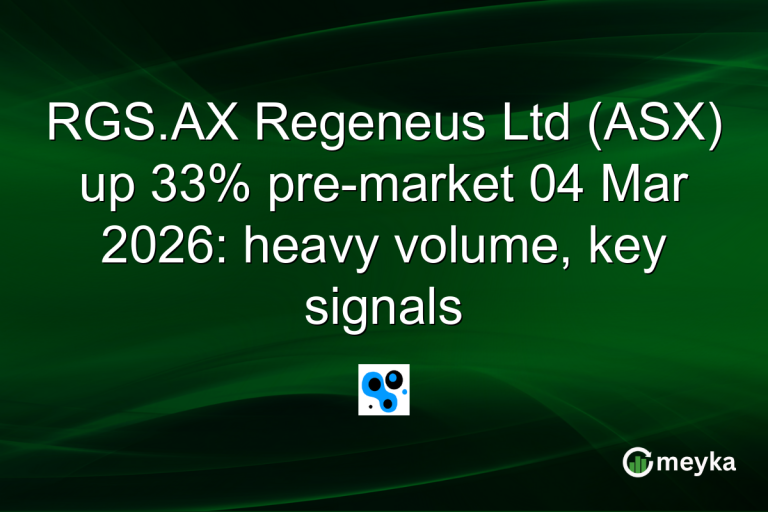 RGS.AX Regeneus Ltd (ASX) up 33% pre-market 04 Mar 2026: heavy volume, key signals