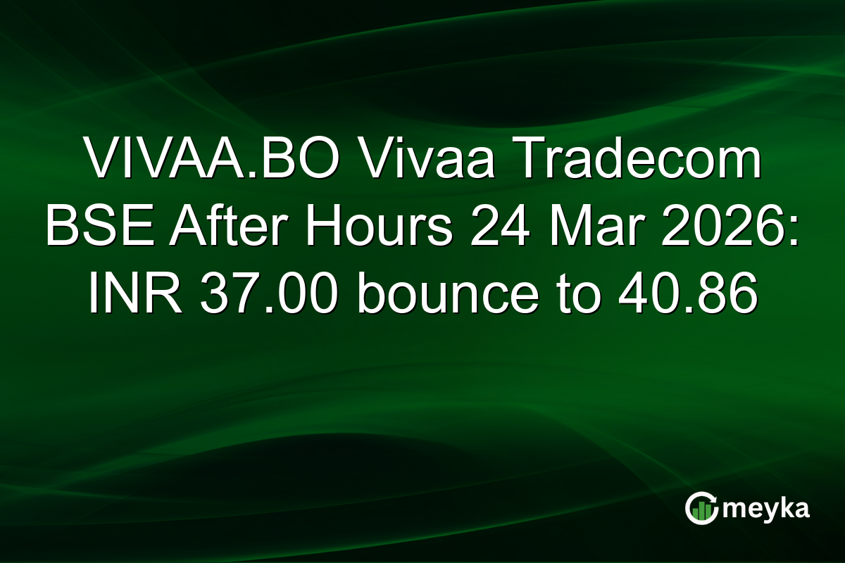 VIVAA.BO Vivaa Tradecom BSE After Hours 24 Mar 2026: INR 37.00 bounce to 40.86